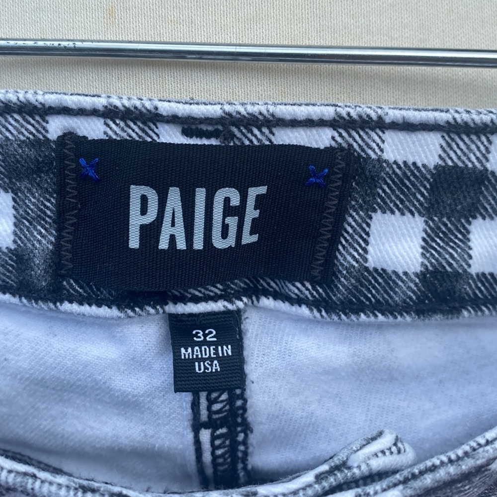 NWOT Paige Gray/White Hoxton Straight Ankle, measurements in photos below. - Picture 3 of 10